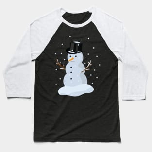 Snowman with top hat Baseball T-Shirt